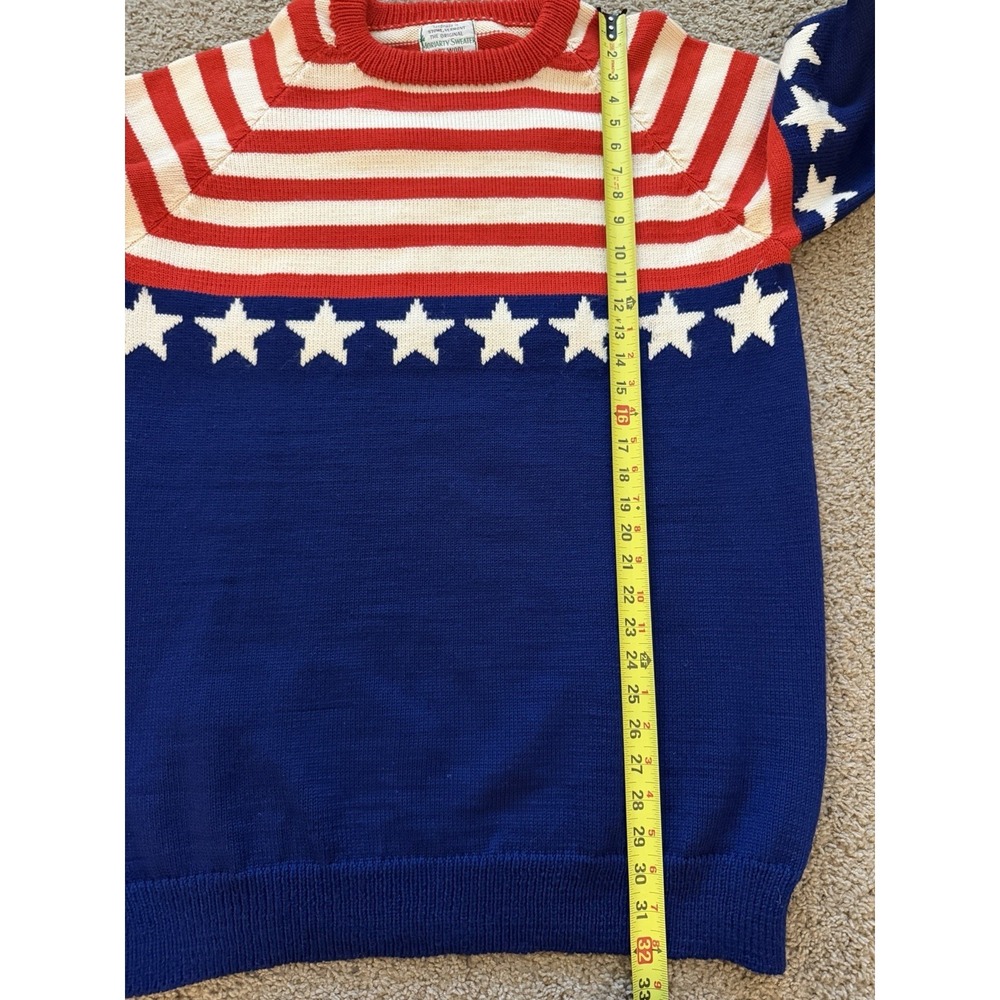 Original Moriarty Sweater Wool Handmade USA Oversized XL American Flag Patriotic - Picture 5 of 5
